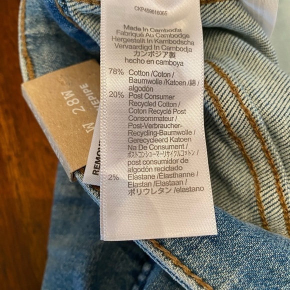 Madewell Curvy Stovepipe Jeans size W28W plus Euclid wash NWT - Picture 9 of 12